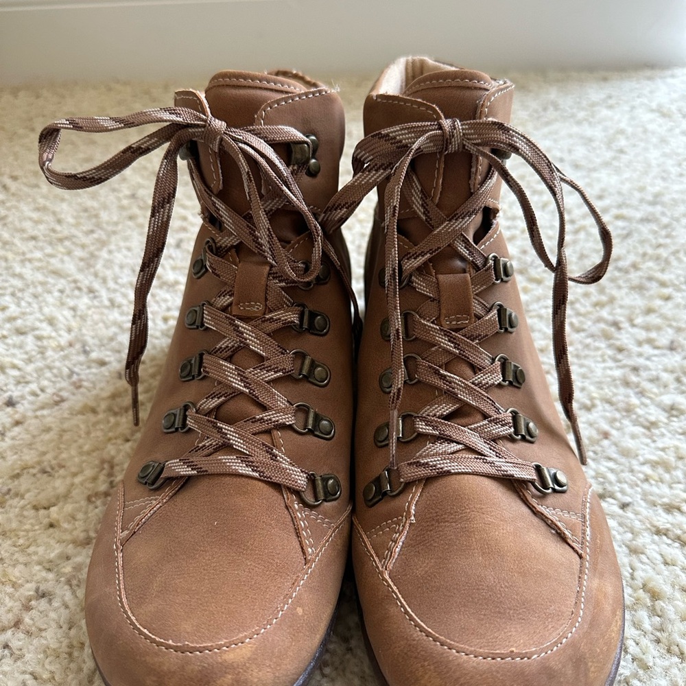 b.o.c. Big On Comfort Brown Ankle Boots